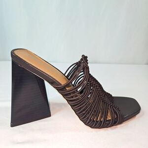 Sam Edelman Brown Strappy High Heel Mules